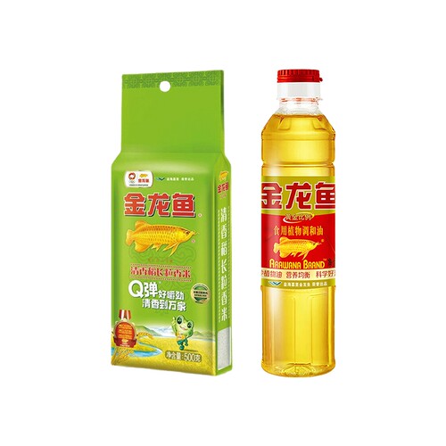 金龙鱼米油2件套【长粒香米500克+植物调和油400ML】