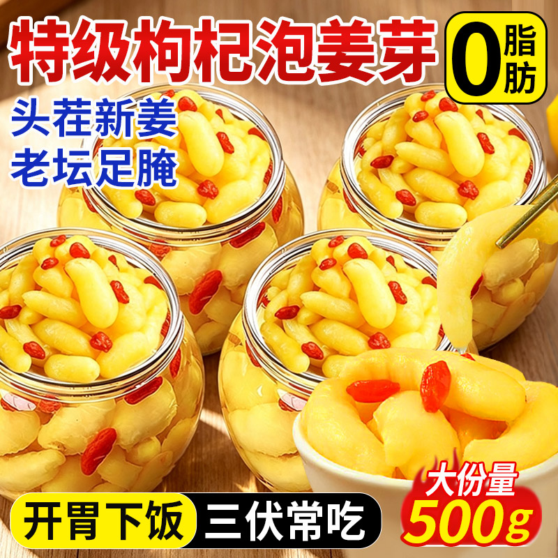 正宗枸杞泡姜芽嫩姜芽新鲜泡菜子姜山东淄博特产下饭菜咸菜开胃菜