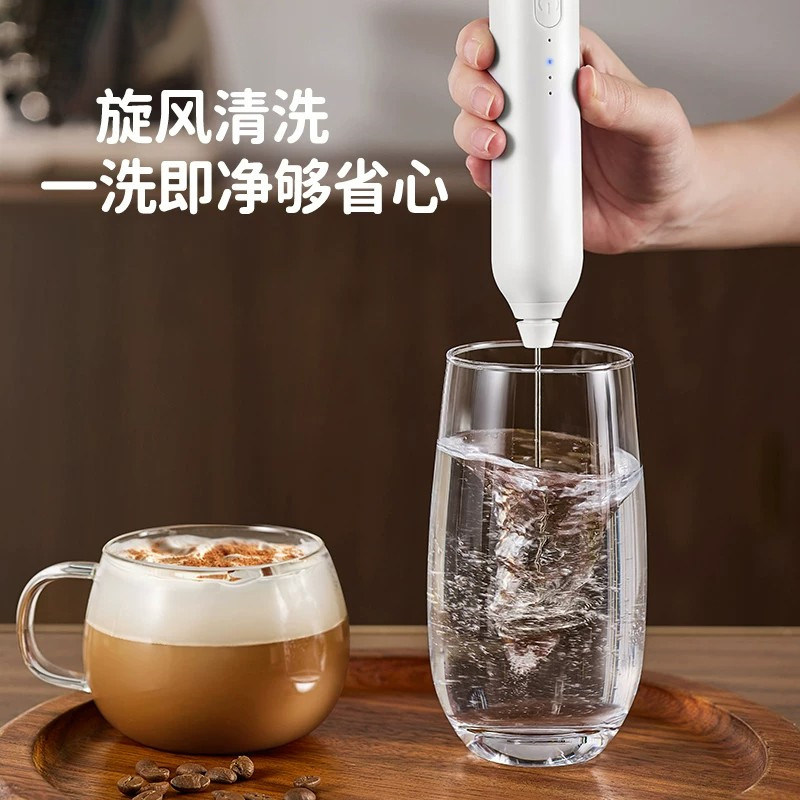 Coffee electric blender, matcha milk foam mini whisker, stainless steel stirring rod, handheld milk foam machine thumbnail 8