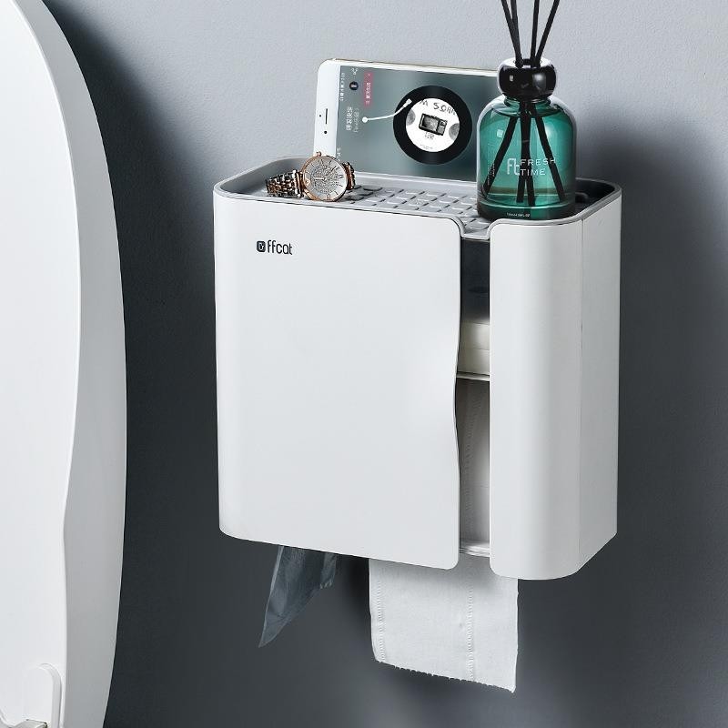 卫生间纸巾盒厕所卫生纸抽纸卷纸筒厕纸家用挂壁免打孔防水置物架,收纳整理,纸巾盒,淘宝优惠券,粉丝福利购,淘宝优惠卷