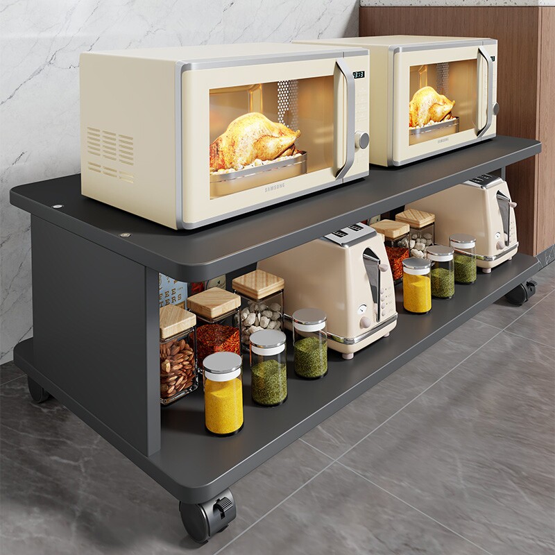 微波炉置物架厨房烤箱电饭煲收纳架家用落地电磁炉调味香料储物架