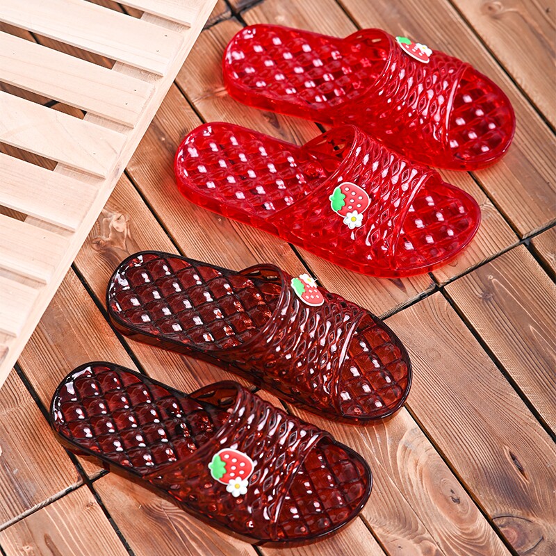 室内防滑水晶拖鞋女夏季外穿2025新款透明洗澡塑料凉拖妈妈老人鞋