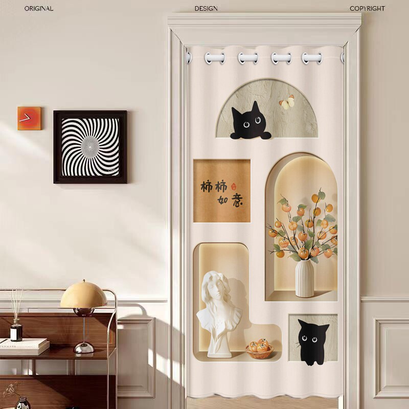 免打孔伸缩杆门帘隔断帘卧室房间门口防窥遮挡帘子卫生间挂帘新款