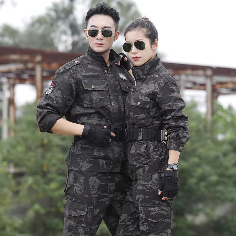 加厚耐磨迷彩服套装男纯棉春秋新式军迷服装户外训作劳保工作服女