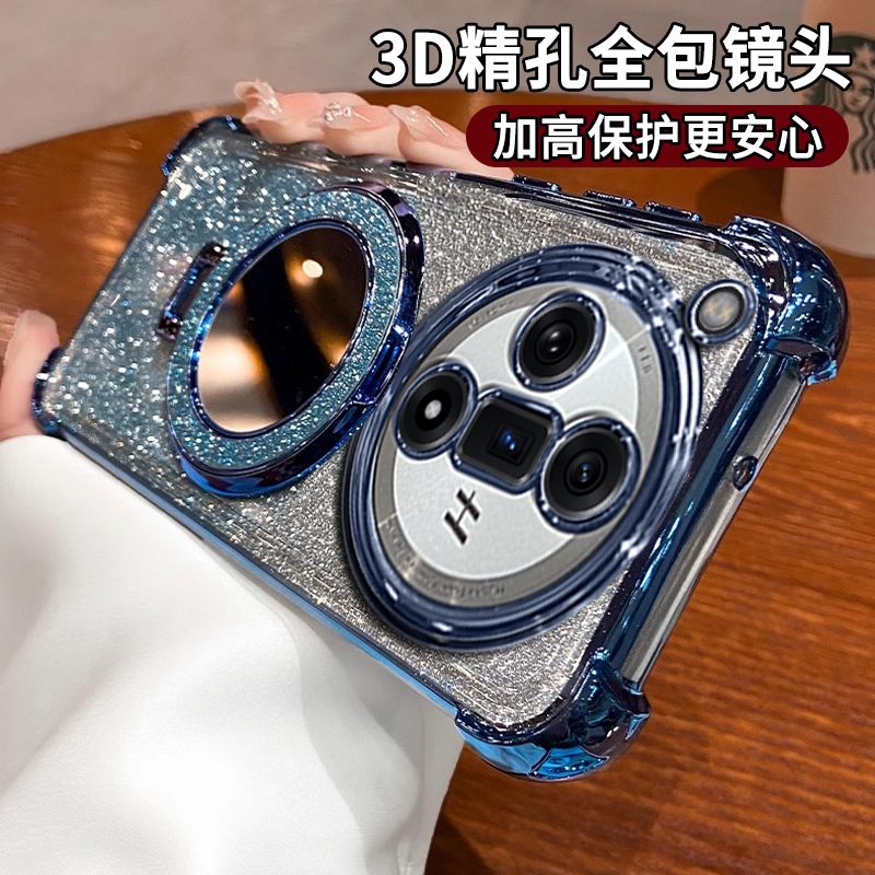 闪粉高级感适用oppofindx9手机壳磁吸电镀findx7ultra简约气囊防摔FindX8保护套自带镜头X7ultra全包透明软壳