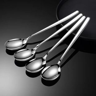 304不锈钢勺子韩式 长柄家用加厚儿童吃饭成人搅拌汤匙调羹410汤勺