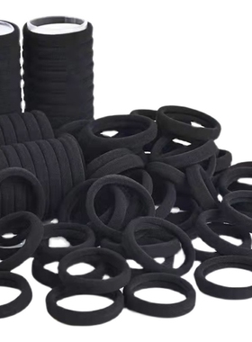 10条装黑色无缝高弹发圈皮筋