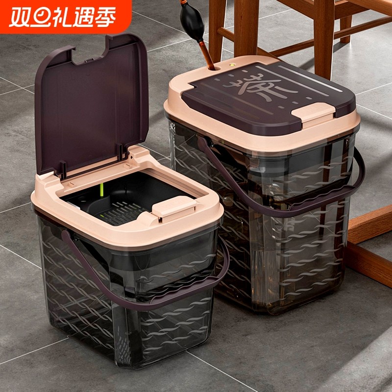 茶台茶桶茶渣桶大号茶水桶透明废水桶茶叶过滤茶盘排水桶茶具配件