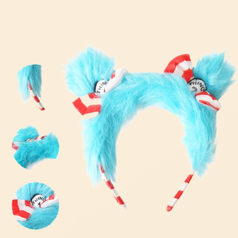 苏斯博士同款头饰饰品蝴蝶结扮演头饰COSPLAY蓝色发箍COS发