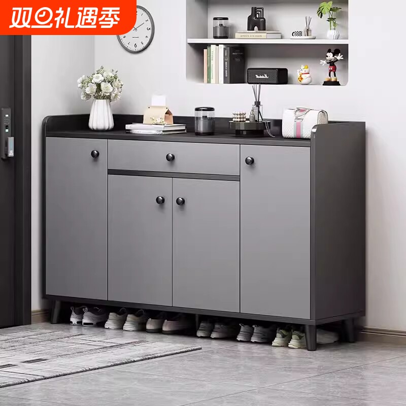 入户鞋柜家用门口收纳柜2025新款一体靠墙门外走廊玄关鞋架多层