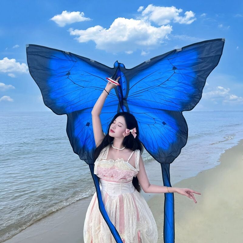 2025新款大型蝴蝶风筝情侣蓝蝴蝶大人户外春游拍照微风易飞立体