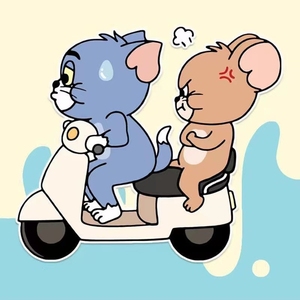 汽车车身保险杆划痕遮挡贴纸卡通图案猫和老鼠可爱电动车防水车贴