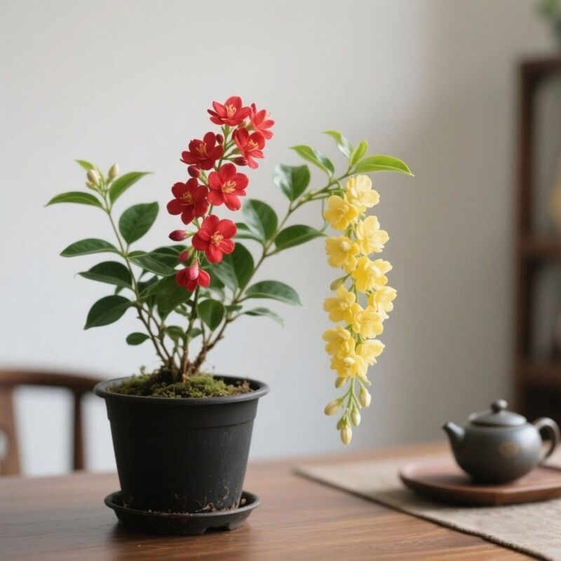 爆花机器小叶双色垂丝茉莉耐热花卉韩国花卉植室内