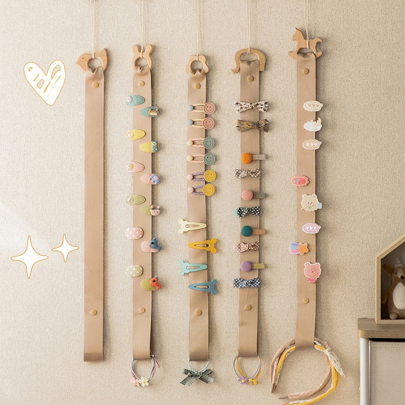 发夹收纳带壁挂儿童发饰收纳盒发箍发圈发绳女孩头饰发卡皮筋整理