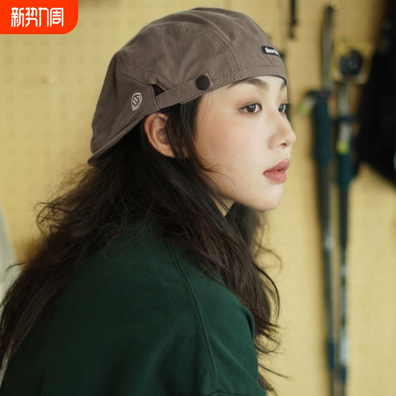 反戴贝雷帽大头围秋冬2025复古帽子男女日系前进帽男士画家帽八角