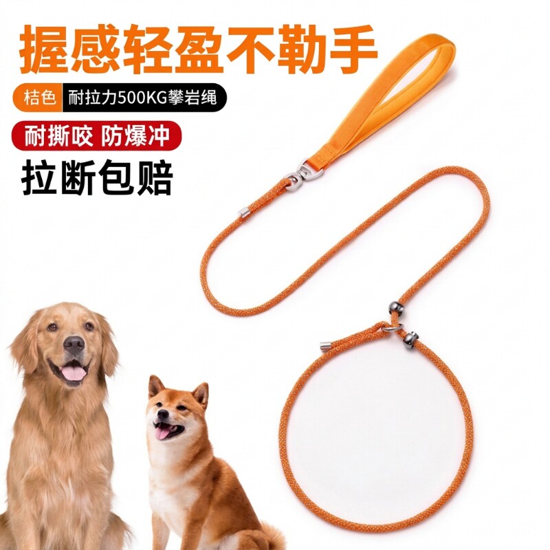 训犬防爆冲训狗p绳小中大型犬金毛p链遛狗绳绳狗狗牵引绳防咬训练图片
