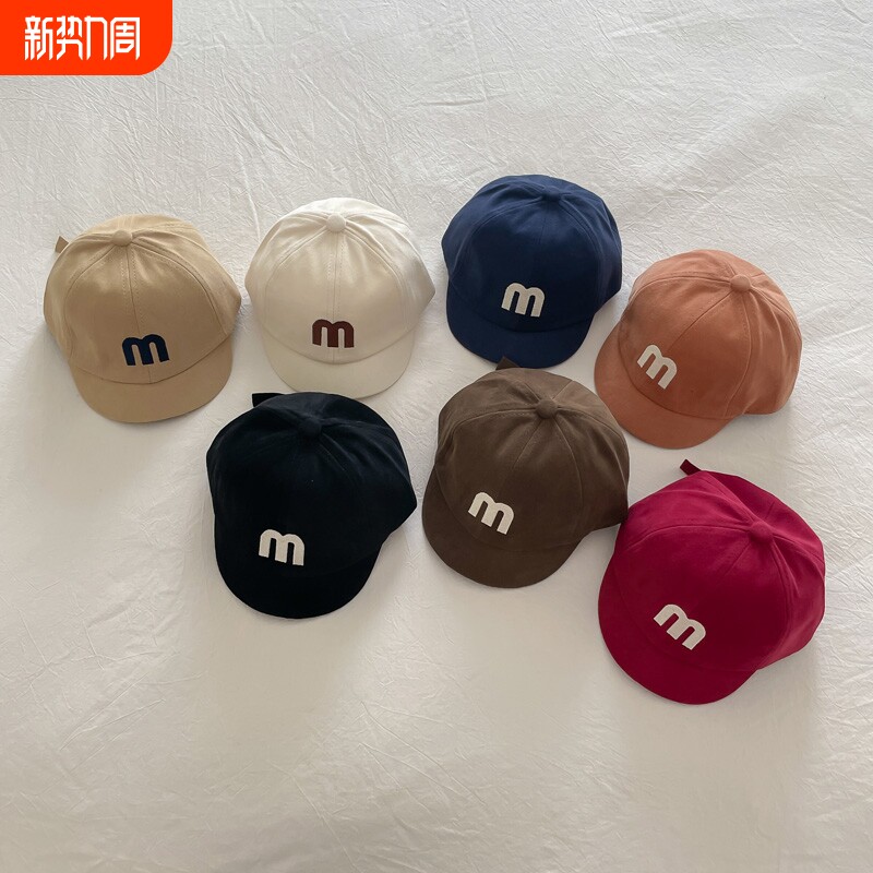 ins春秋男女宝宝韩版纯色百搭鸭舌帽婴幼儿童洋气遮阳棒球帽子潮