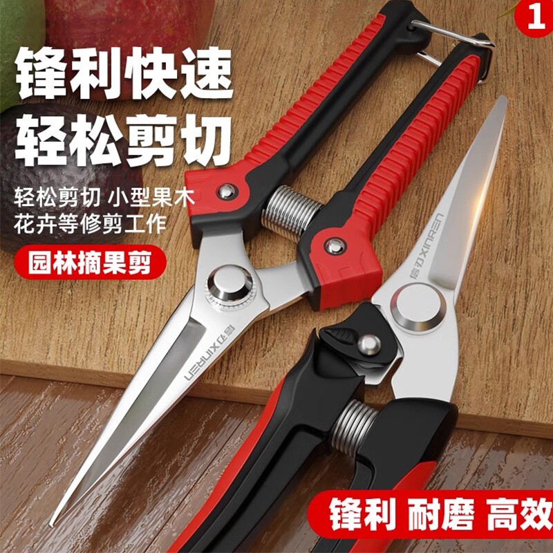 新款园艺剪刀修枝剪果树家用树枝修剪剪刀剪树修花园林专用加硬剪图片