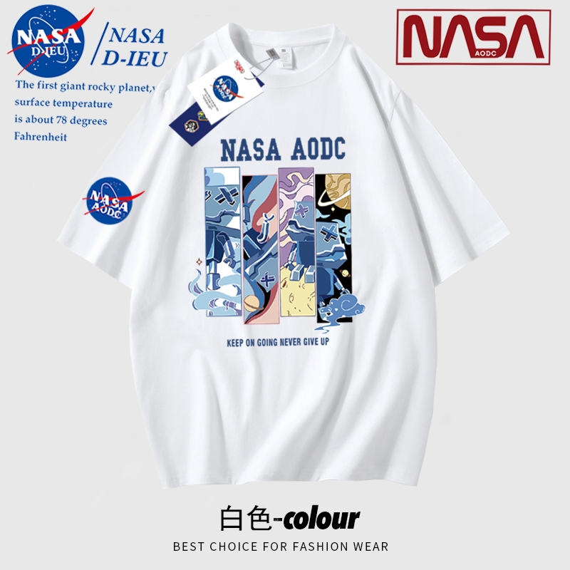 NASA DIEU联名款美式重磅夏季纯棉中国潮t恤男女短袖T恤半袖打底 男装 T恤 原图主图