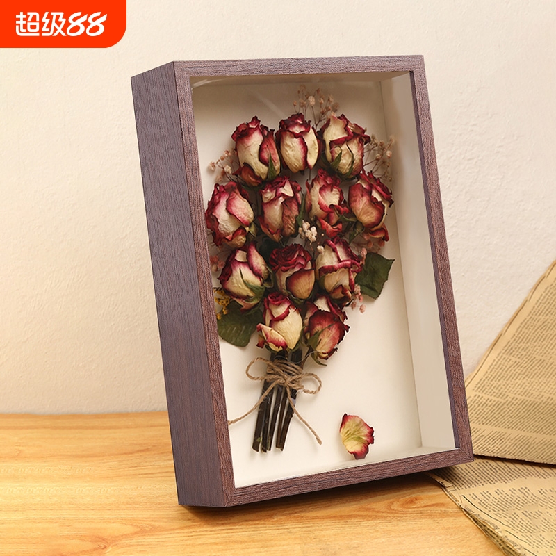 木质长方形干花相框|千人加购