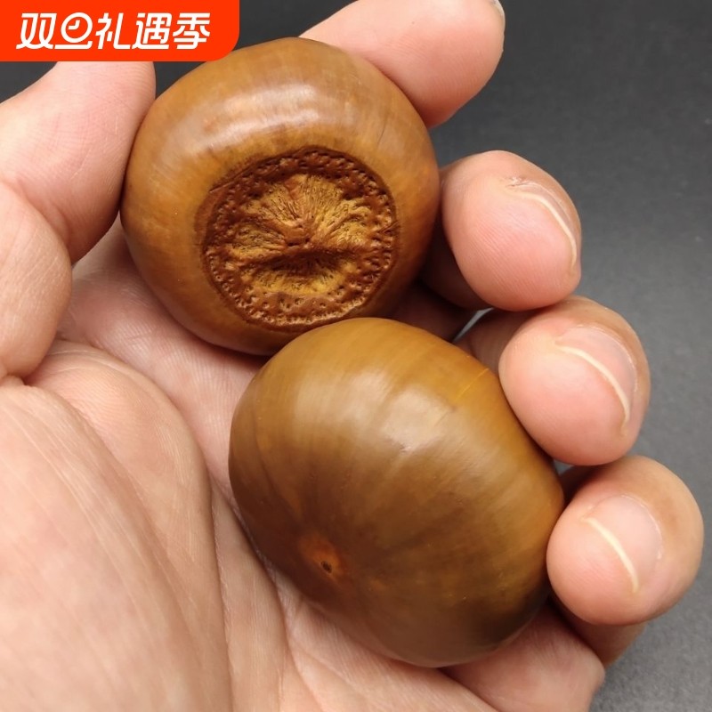 云南山核桃风流果紫金钵盂云铁手把件文玩尺寸38~43mm盘玩菩提