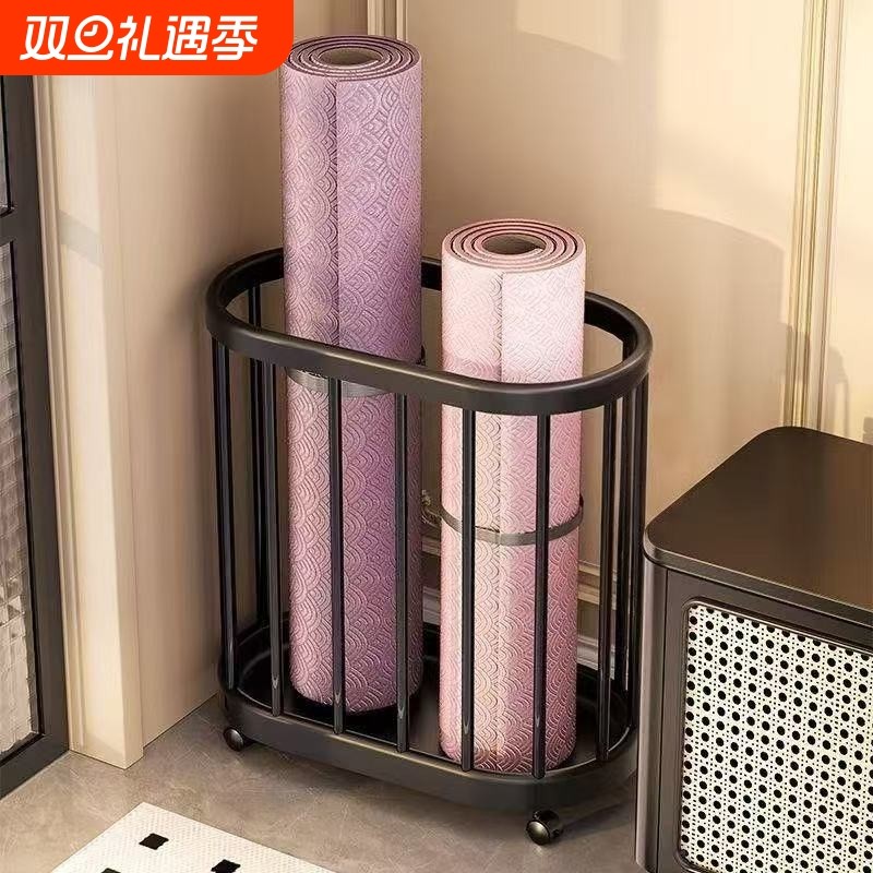 带轮收纳篮瑜伽垫健身器材收纳筐置物架脏衣篮移动脏衣篓客厅神器