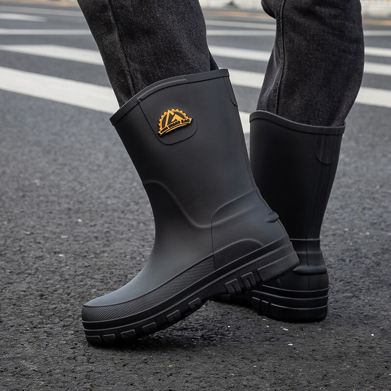 德系雨鞋男款防水鞋防滑雨靴中筒新款胶鞋套脚成人专用鞋防雨橡胶