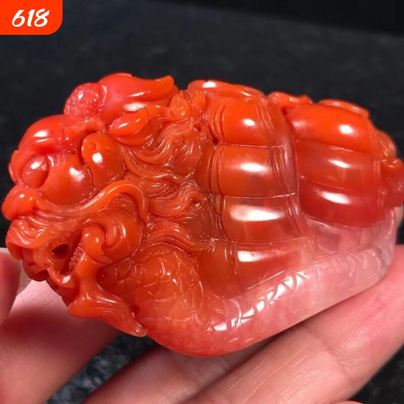 然保山南红一帆风顺摆件 吊坠2用款雕工精细颜色漂亮一手货源