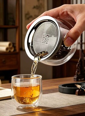 双层玻璃杯家用隔热防烫茶滤