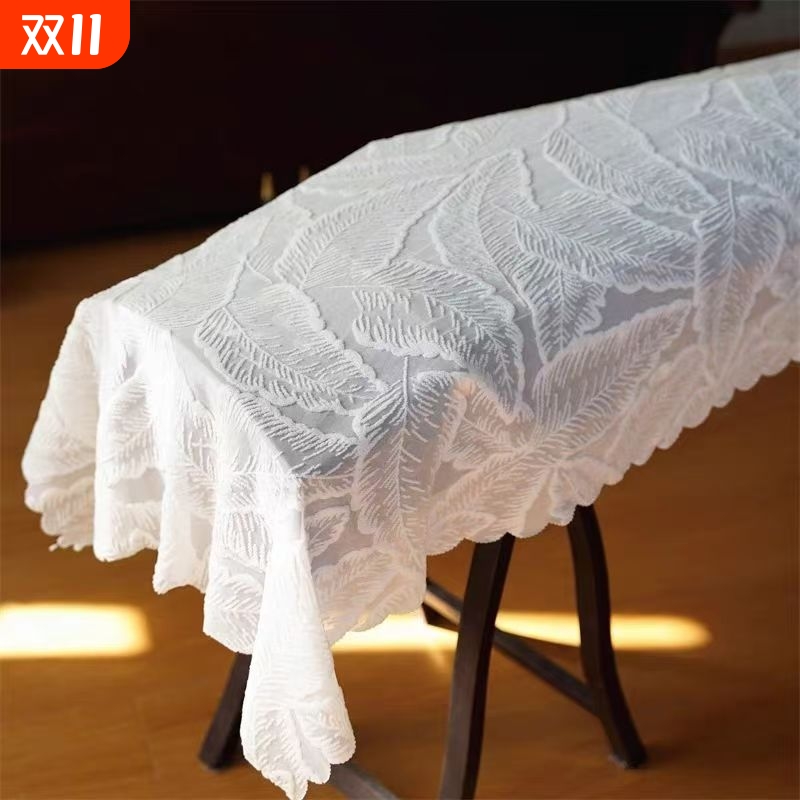 白色羽毛蕾丝古筝罩古筝防尘罩儿童房简约通用古筝盖布古筝套琴布