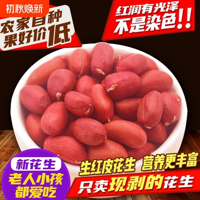 红衣生花生米500g带壳小粒新鲜四粒红皮花生仁新货批发价原味水煮