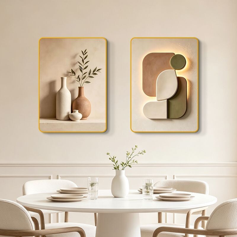 静物双联餐厅墙壁挂画装饰画饭厅现代简约高级感餐桌背景墙面壁画