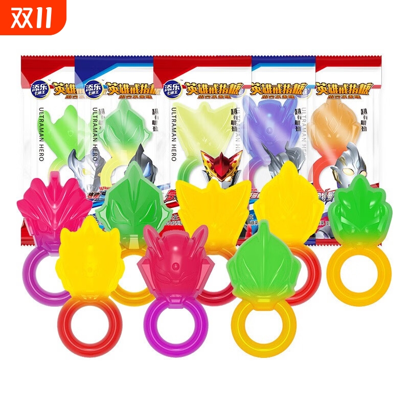 添乐卡通王戒指糖软糖混合水果味