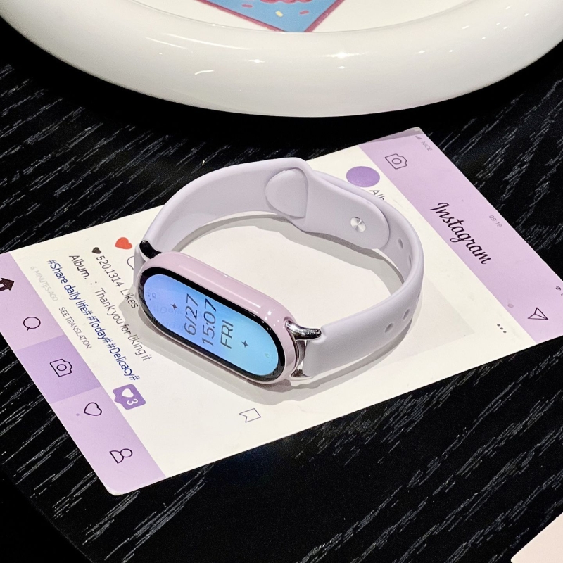 【流光紫】适用小米手环10表带9/8NFC夏天7反扣硅胶6/5/4/3腕带