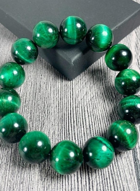 6mm-14mm天然虎眼绿色虎睛石手链 单圈虎眼石手链 水晶手串饰品