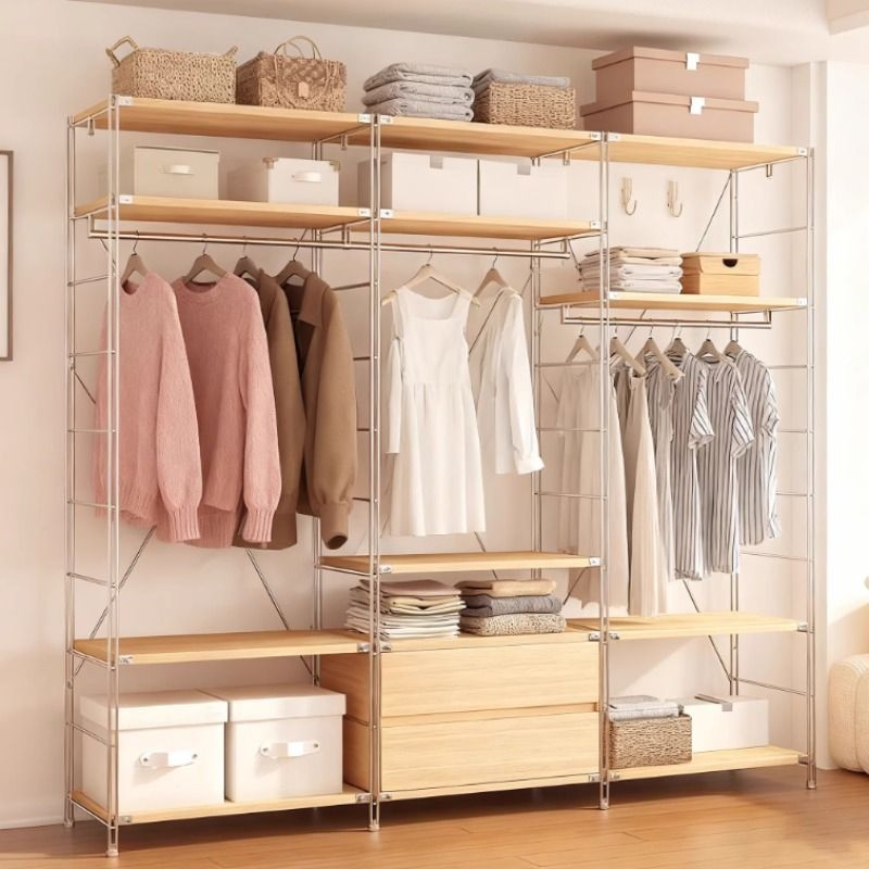 挂衣架日式室内收纳家用衣服专用步入式卧室新款衣帽架墙面落地式