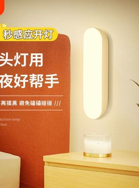LED照明感应灯人走灯灭夜灯卧室灯夜用人体智能充电全自动橱柜灯