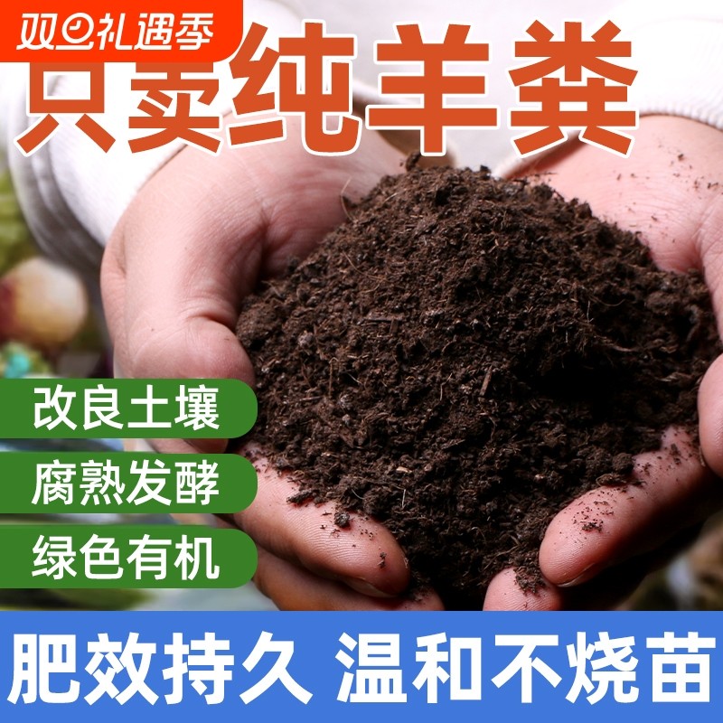 羊粪发酵有机肥料蔬菜专用花肥内蒙古纯羊粪农家肥腐熟种菜肥防虫