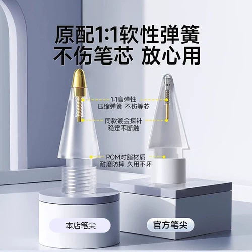 Подходит для Apple, наконечник ручки applepencil applepencilpro, игольная трубка ipencil, сменный наконечник ручки pro первого и второго поколения, прозрачный нескользящий металлический износостойкий ipad ipad первого поколения
