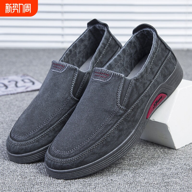 欧伦啄木鸟春秋2021新款男鞋老北京布鞋男爸爸帆布鞋男士休闲鞋水