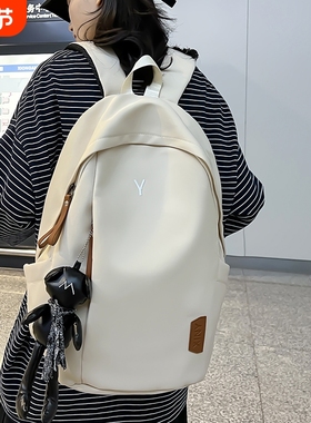 Allstar潮牌VLOG书包女大学生简约大容量女生背包初中生高中红色