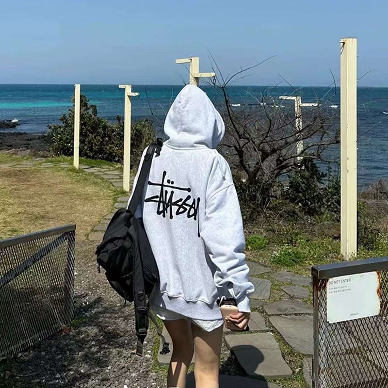 2025款潮牌斯图西重磅宽松男女同款stu休闲秋冬美式连帽套头卫衣