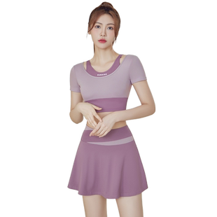 瑜伽服女夏2024跑步夏季短袖上衣运动新款专业普拉提训练健身套装