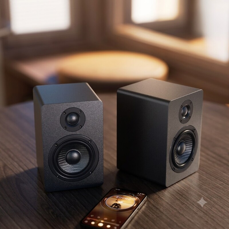 漫步者㱁电脑桌面蓝牙音响台式高音质HIFI木制有线游戏有源音箱