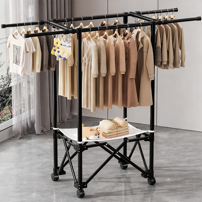 落地可折叠可移动晾衣架