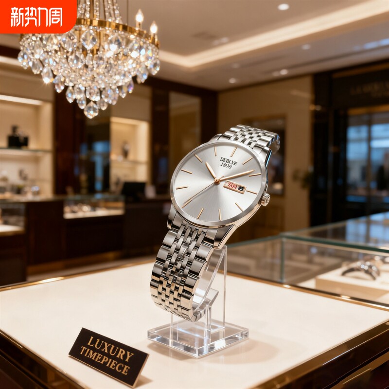 男款手表防水石英腕表高级感男士全自动非机械表正品名牌钢带商务