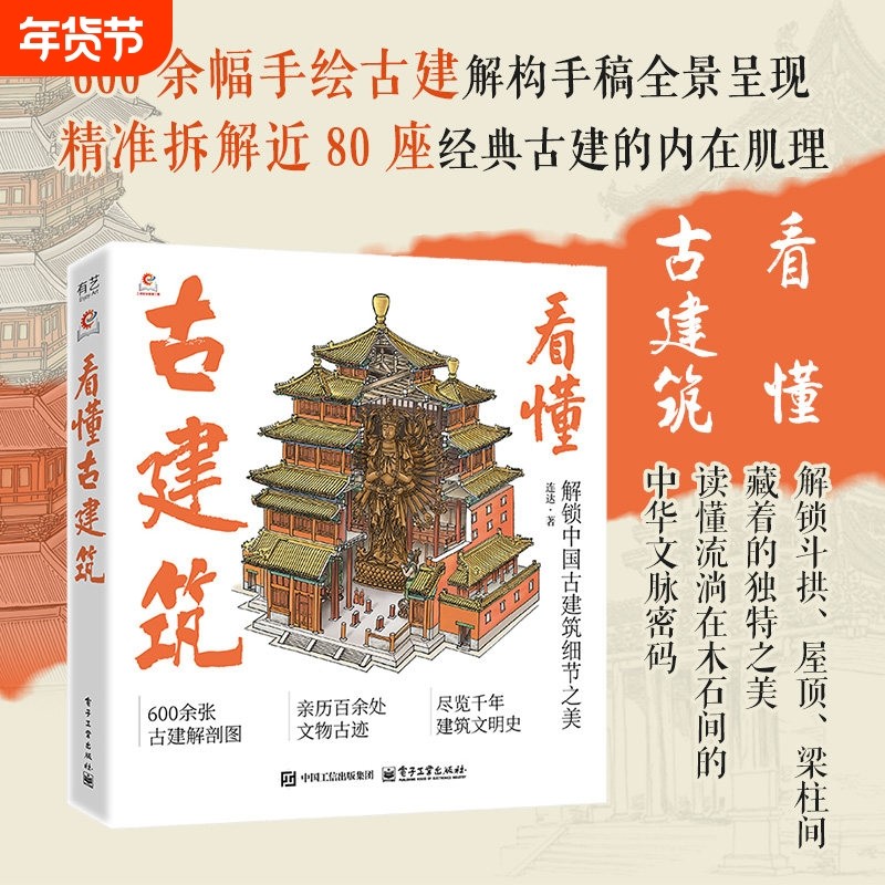 看懂古建筑 手绘古建结构手稿全景呈现 拆解古建内在肌理 中国传统古建筑文化知识 简单易懂详解古建筑细节艺术设计科普,书籍/杂志/报纸,建筑艺术（新）,淘宝优惠券,粉丝福利购,淘宝优惠卷