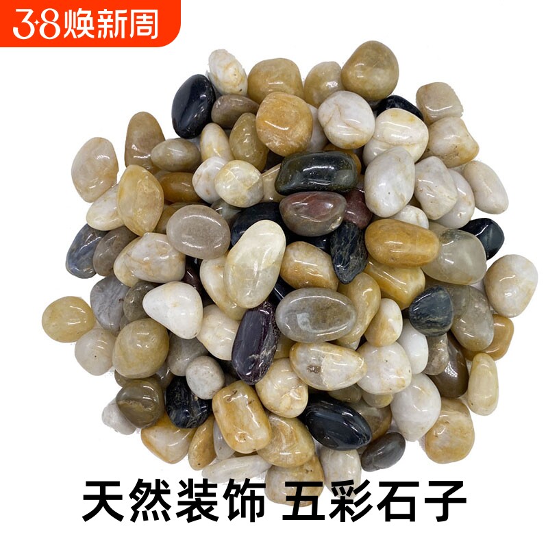 鹅卵石雨花石原石天然小石子鱼缸花盆鹅软石庭院装饰五彩石头水培