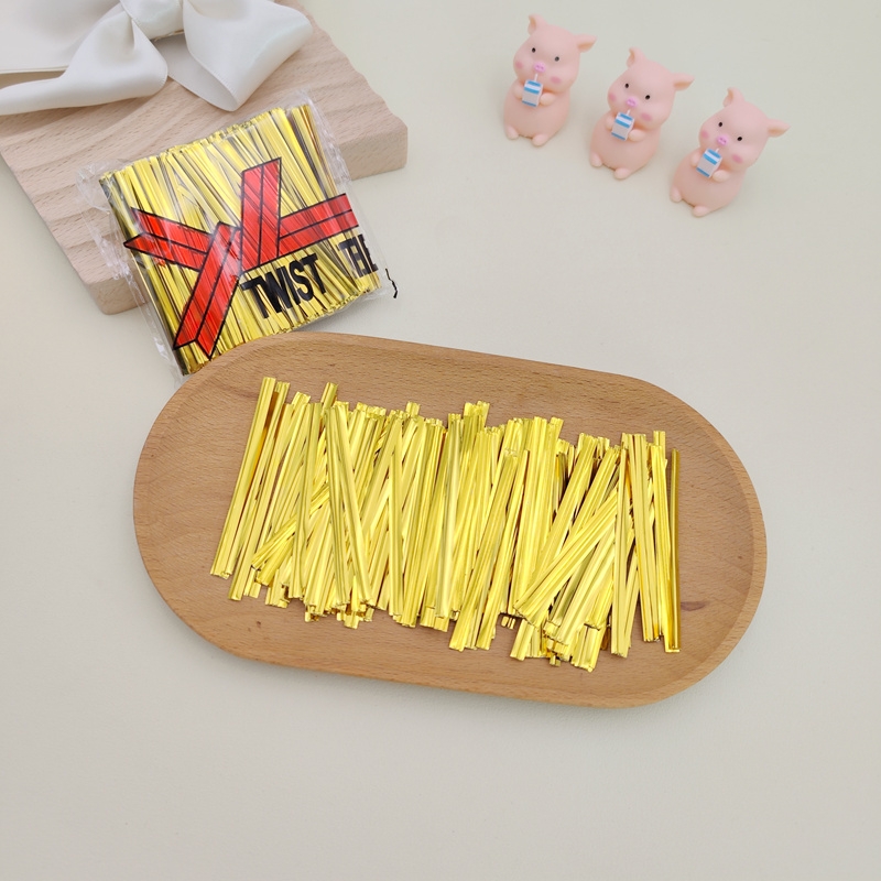 金色扎丝金属扎带捆扎线扎条装饰铁丝绳面包食品礼品包袋封口