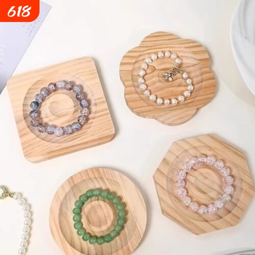 diy串珠工具珠宝设计创意盘实木首饰展示盘收纳盘摆拍陈列盘手串